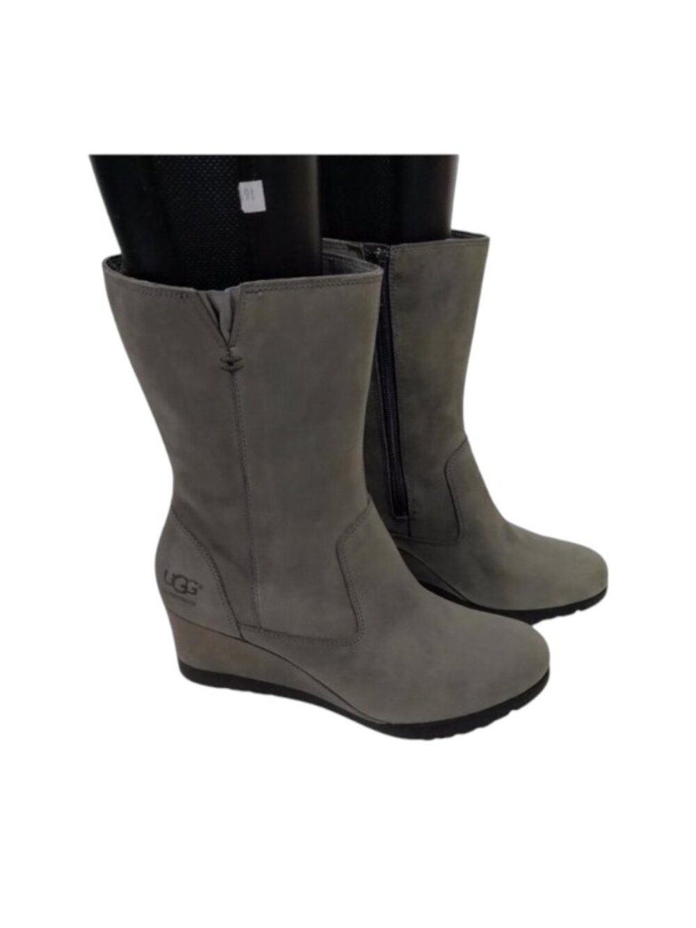 Ugg Pure Womans Winter Boot Size 12 Gray Suede Sherling Midcalf 11 in‎ Tall NEW